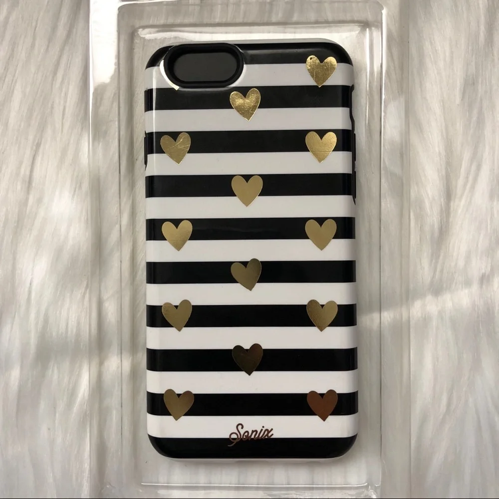 Sonix iPhone 6 Gold Hearts Black & White Stripe Phone Case